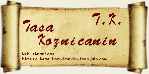 Tasa Kozničanin vizit kartica